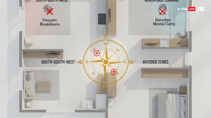 साउथ साउथ वेस्ट दिशा में वॉशिंग मशीन रखने से बार-बार मशीन में खराबी का सामना करना पड़ सकता हैय  इसके अलावा ईशान कोण (North East) दिशा में भी वॉशिंग मशीन रखने से बचना चाहिए. ऐसा करने से सोचने समझने की क्षमता प्रभावित होती है.