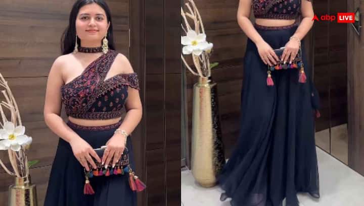 Indo-western skirt and modern blouse look outfit is the most popular for today's girls. The combination of ethnic blouse with high-slit skirt, flared skirt or sequin work skirt looks best in both weddings and receptions. If you want, you can also add a belt-style dupatta which makes the whole look more classy.