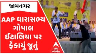 AAPના ધારાસભ્ય ગોપાલ ઈટાલિયા પર ફેંકાયું જૂતું, હાજર લોકોએ શખ્સની કરી ધોલાઈ
