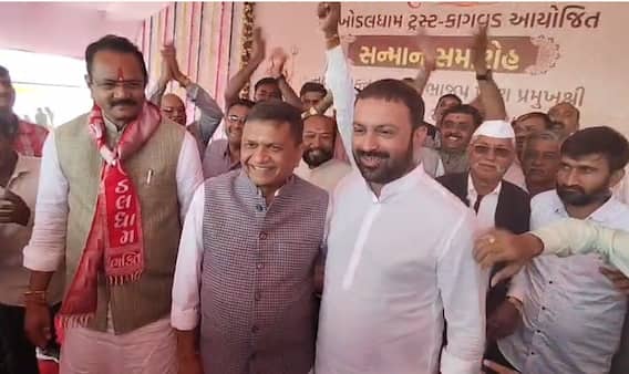 અણબનાવના સમાચાર વચ્ચે ખોડલધામ ખાતે એકબીજાના ગળે મળ્યા નરેશ પટેલ અને જયેશ રાદડીયા