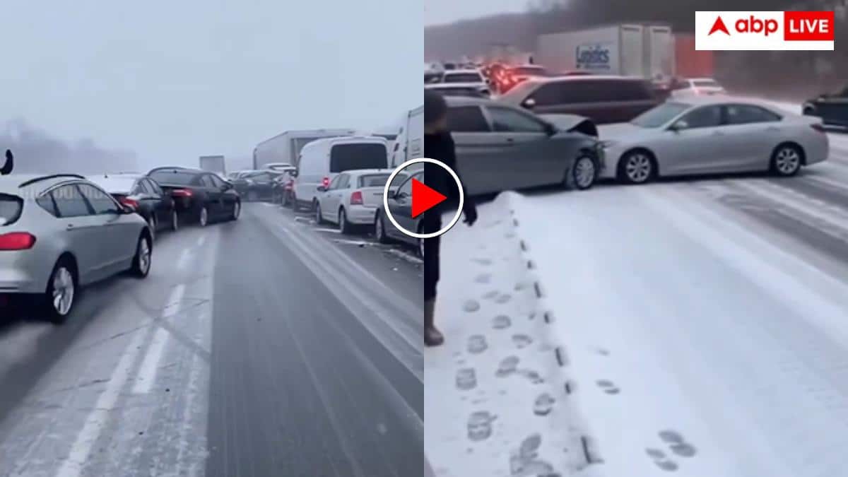 Video: कनाडा में बर्फबारी बनी आफत का फंदा! हाईवे पर धड़ाधड़ टकराईं कारें, लग गया लंबा जाम- वीडियो वायरल