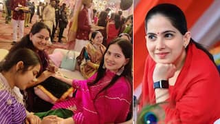 Jaya Kishori: जया किशोरींच्या हातावर मेहंदी सजली; फोटो समोर, गुलाबी सूटसह कानातील रिंग्जनेही लक्ष वेधलं