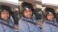 UP News: 1100 रुपए का कटा चालान, अब कार भी हेलमेट पहनकर चलाता है आगरा का ये शख्स