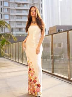 ફ્લોરલ ડિઝાઈનર ગાઉનમાં સુંદર લાગી 'લાપતા લેડીઝ'ની ફૂલ