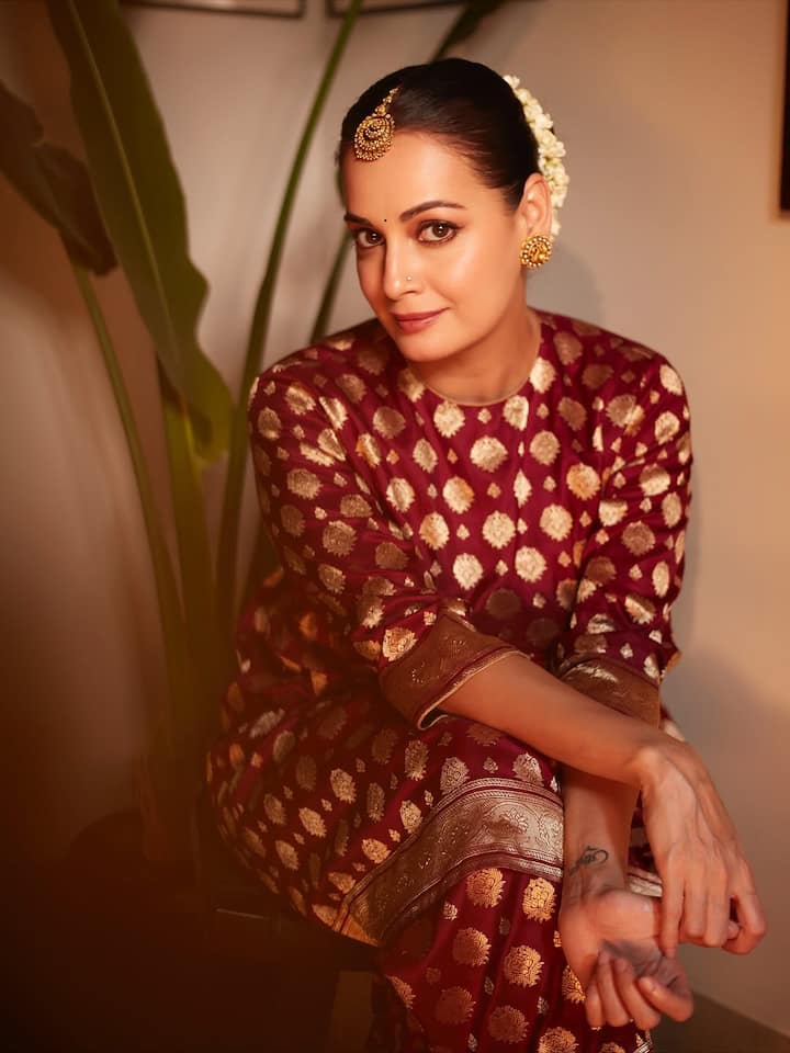 Dia Mirza wreaks havoc in Indian outfits. Along with her outfit, the actress also keeps her jewelery and hairstyle perfect, which further enhances her look. The pictures of the actress go viral within minutes and even the fans cannot stop themselves from praising her.