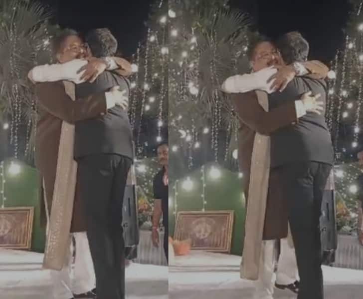 Aaditya Thackeray At Pooja Birari Soham Bandekar Reception: आदित्य ठाकरेंची आदेश काकाला कडकडून मिठी, सोहम बांदेकर-पूजा बिरारीच्या शाही रिसेप्शन सोहळ्यातला 'तो' खास क्षण