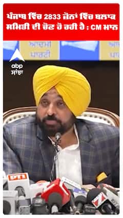 ਪੰਜਾਬ ਵਿੱਚ 2833 ਜ਼ੋਨਾਂ ਵਿੱਚ ਬਲਾਕ ਸਮਿਤੀ ਦੀ ਚੋਣ ਹੋ ਰਹੀ ਹੈ : CM ਮਾਨ