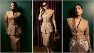 ब्राउन ब्लेजर और स्कर्ट पहन लेडी बॉस बनीं करीना कपूर, देखें तस्वीरें