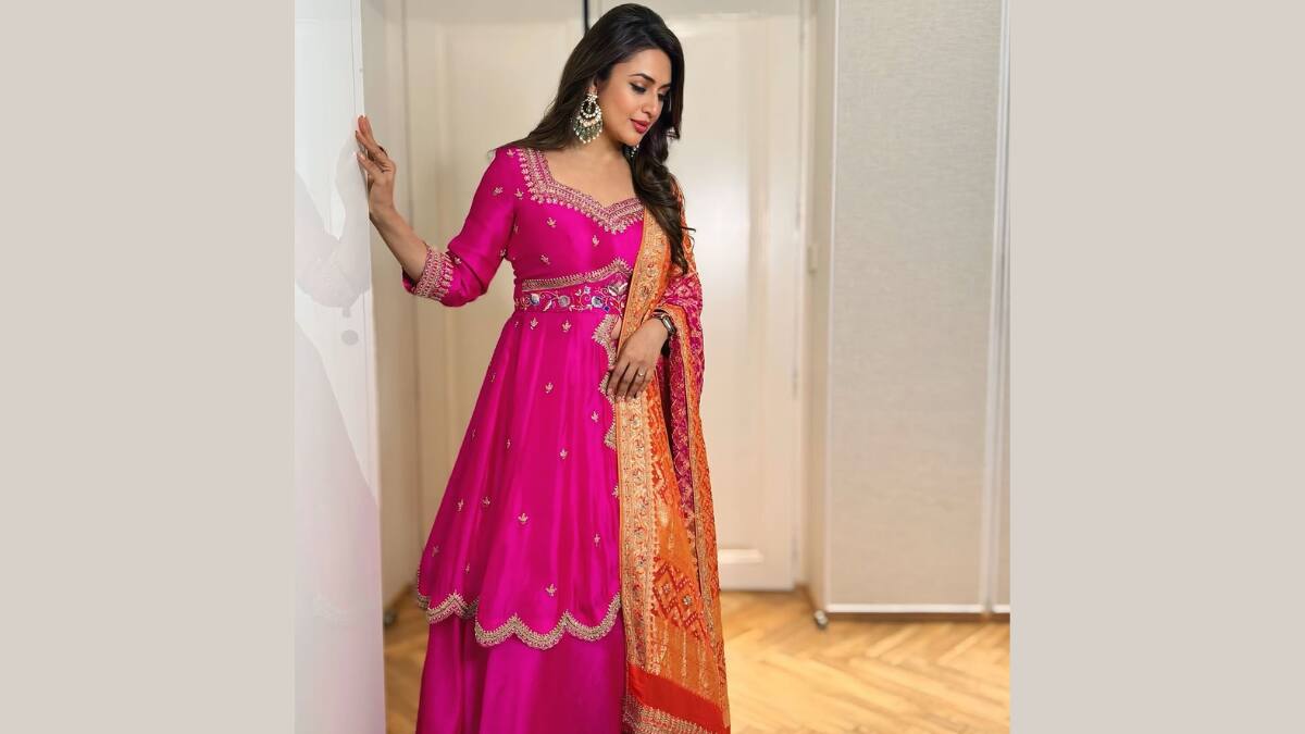 sachin and babi light blue dress Divyanka Tripathi Birthday Feature: 8 Ethnic Outfits Perfect For Wedding  Season Wardrobe