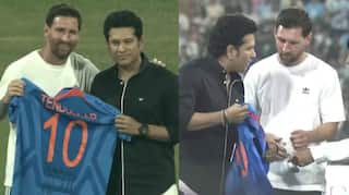 ऐतिहासिक, मेसी-सचिन को एकसाथ देख झूम उठा वानखेड़े स्टेडियम; 'क्रिकेट के भगवान' ने गिफ्ट की 2011 वर्ल्ड कप की जर्सी
