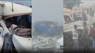 घने कोहरे का कहर: दिल्ली-मुंबई एक्सप्रेसवे पर टकराईं 12 गाड़ियां, CRPF जवान समेत दो की मौत