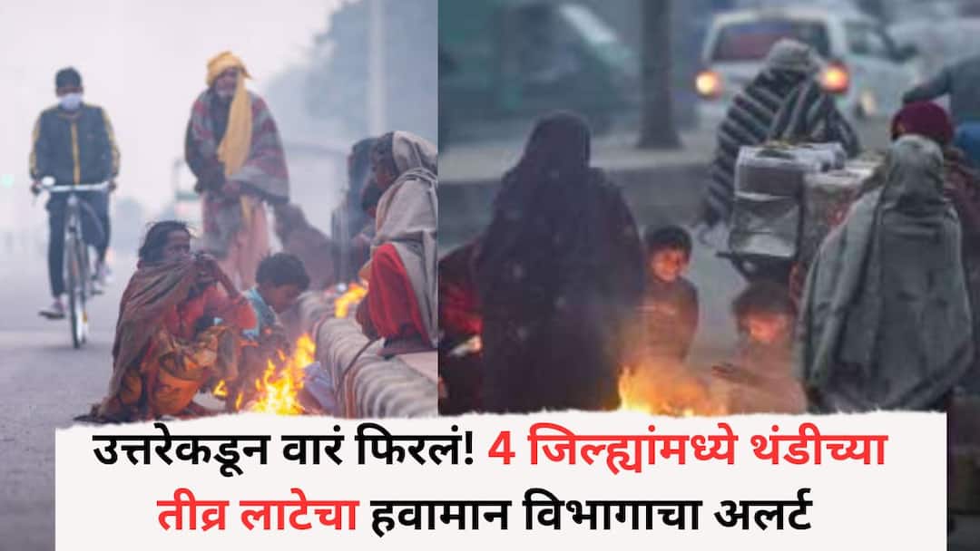 Maharashtra Weather Update: उत्तरेकडून वारं फिरलं! धुळ्यातील तापमान 6 अंशावर, 4 जिल्ह्यांमध्ये थंडीच्या तीव्र लाटेचा हवामान विभागाचा अलर्ट Maharashtra Weather Update effect of cold air coming from the north Temperature in Dhule at 6 degrees Meteorological Department warns of severe cold wave in 4 districts Maharashtra Weather Update: उत्तरेकडून वारं फिरलं! धुळ्यातील तापमान 6 अंशावर, 4 जिल्ह्यांमध्ये थंडीच्या तीव्र लाटेचा हवामान विभागाचा अलर्ट