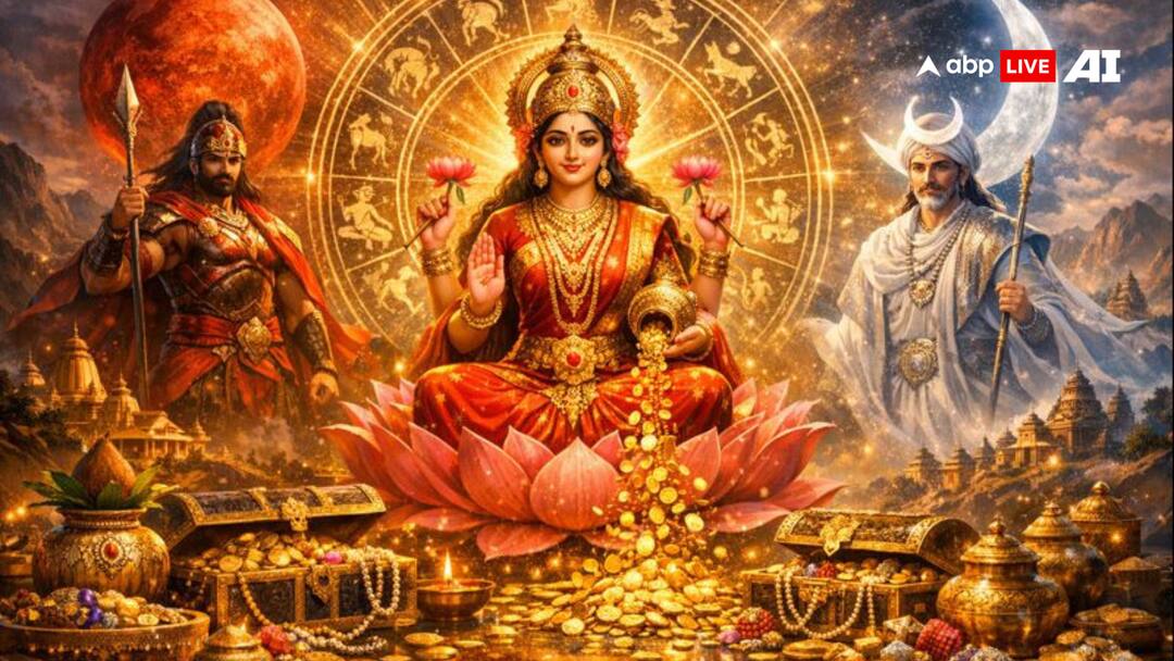 Maha Laxmi Rajyog 2026: नए साल पर इन राशियों की चमकेगी किस्मत! धन-संपत्ति में होगी अपार वृद्धि, जानें कैसे? mahalakshmi rajyog 2026 mars moon conjunction aries taurus and sagittarius zodiac benefits Maha Laxmi Rajyog 2026: नए साल पर इन राशियों की चमकेगी किस्मत! धन-संपत्ति में होगी अपार वृद्धि, जानें कैसे?