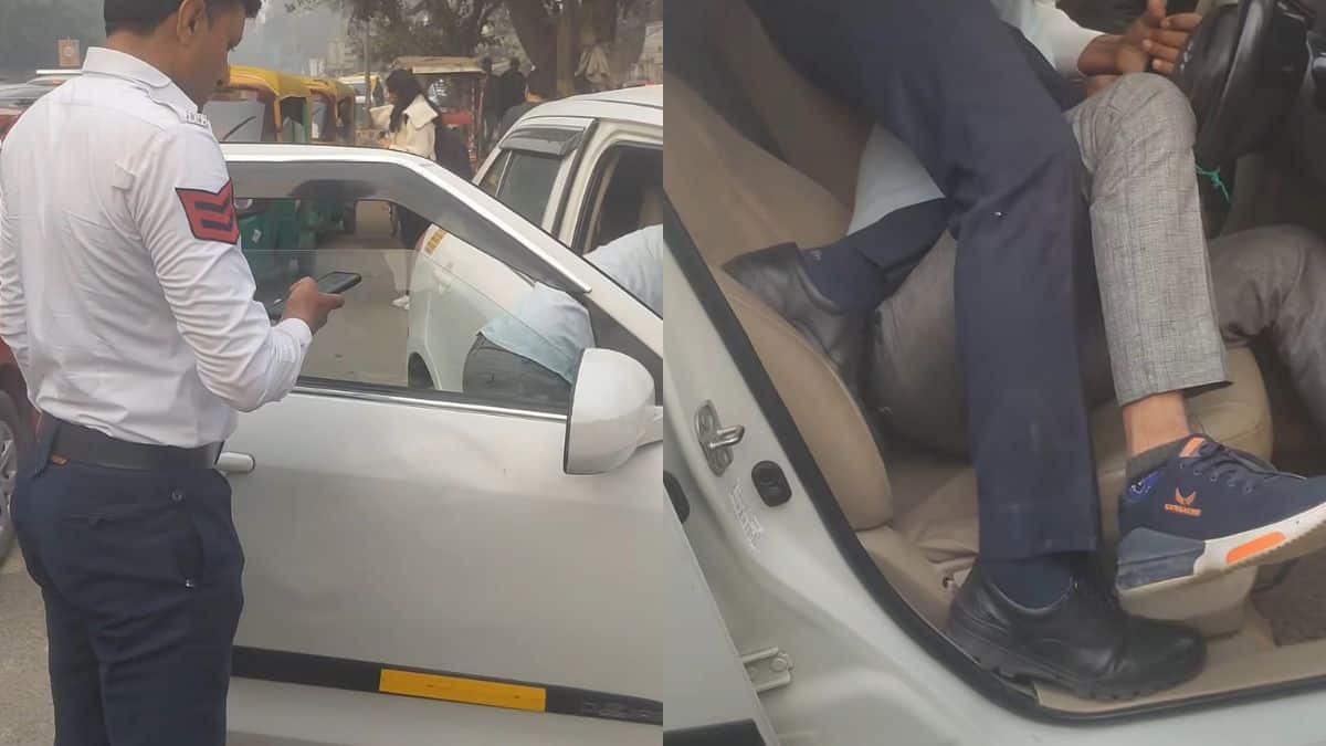 Caught On Camera: Delhi Traffic Cop Beats Cab Driver, Video Goes Viral