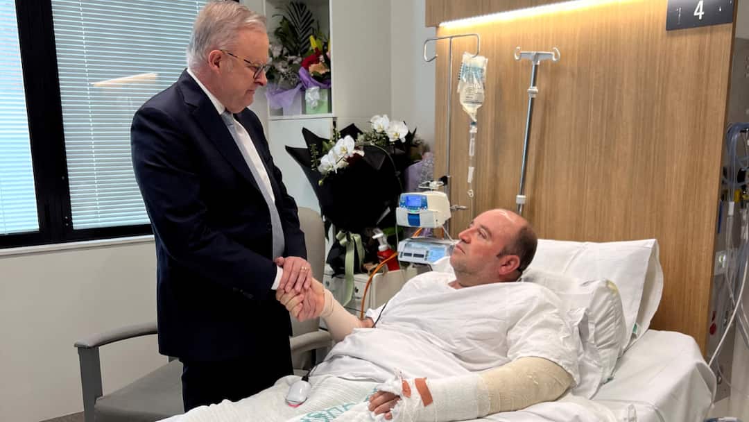‘You’re An Australian Hero’: PM Albanese Visits Bondi Shooting Survivor Who Disarmed Gunman australian-pm-albanese-visits-bondi-shooting-hero-ahmed-al-ahmed ‘You’re An Australian Hero’: PM Albanese Visits Bondi Shooting Survivor Who Disarmed Gunman