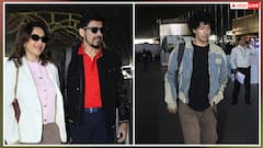 फैमिली के साथ एयरपोर्ट पर स्पॉट हुईं माधुरी दीक्षित, कैजुअल लुक में पति डॉ नेने संग दिए जमकर पोज