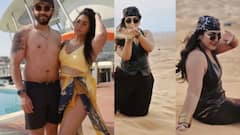 Kajal kate:सुप्रसिद्ध अभिनेत्री नवऱ्यासोबत दुबई व्हेकेशनवर, बिकीनी लूकमधल्या फोटोंनी वेधलं लक्ष PHOTOs