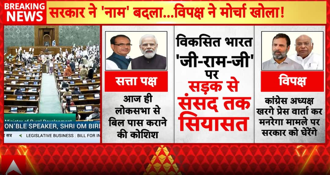 VB-G RAM G Bill: 125 Days Job Guarantee Bill Sparks Political Showdown in Parliament