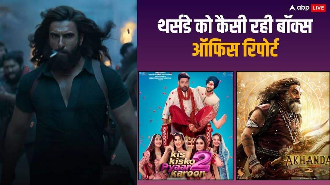 Thursday Box Office Collection 18 December Dhurandhar Kis Kis Ko Pyaar Karoon 2 Akhanda 2 Thursday Box Office Collection:'धुरंधर' के आगे छूटे 'किस किस को प्यार करूं 2' और 'अखंडा 2' के पसीने, जानें- थर्सडे को किसने कितना किया कलेक्शन