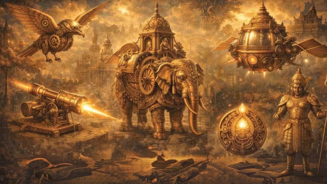 ancient india have advanced machines flying machines temple technology Mystery of Ancient Flying Machine know in details telugu news ఎగిరే రథాల నుంచి కదిలే విగ్రహాలు, తుప్పు పట్టని స్తంభాల వరకు ఆశ్చర్యపరిచే విజ్ఞానం - పురాతన భారతదేశ అద్భుత సాంకేతికత!