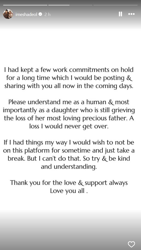 धर्मेंद्र के निधन के बाद सोशल मीडिया से ब्रेक नहीं ले पा रहीं ईशा देओल, बताई पीछे की वजह