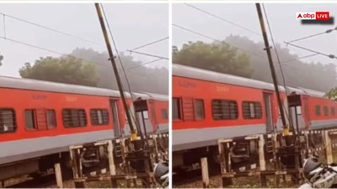 UP Siddharthnagar railway near miss train crossed open gate video viral railway negligence ann यूपी में रेलवे फाटक पर बड़ी लापरवाही, खुले फाटक से गुजरी तेज ट्रेन; बाल-बाल बचे लोग