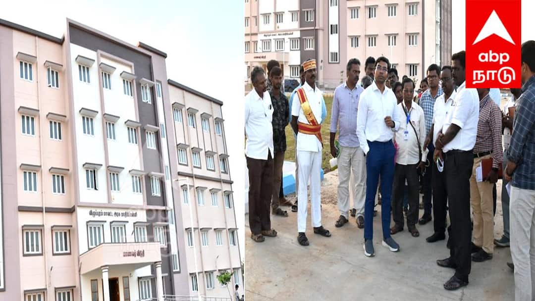 Villupuram Sewage treatment plant and model school construction works in full swing District Collector surprise inspection ஒரே வளாகத்தில் 800+ மாணவர்கள் தங்கும் வசதி: மாதிரிப் பள்ளி பணிகளை முடுக்கிவிட்ட கலெக்டர் ஷேக் அப்துல் ரஹ்மான்
