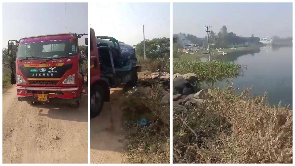 Septic Tank Dump in Gandipet Lake : తాగునీటి చెరువులో సెప్టిక్ ట్యాంక్ డంపింగ్- రెడ్‌హ్యాండెడ్‌గా పట్టుకున్న పబ్లిక్! క్రిమినల్ కేసులు నమోదు!