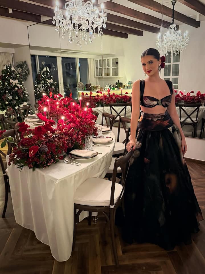 बॉलीवुड की खूबसूरत एक्ट्रेसेस की लिस्ट में शुमार हैं तारा सुतारिया. अदाकारा ने हां ही में अपने इंस्टाग्राम हैंडल पर तस्वीरें शेयर करते हुए अपनी क्रिसमस हाउस पार्टी की झलकियां फैंस के सामने पेश की हैं जो सोशल मीडिया पर तेजी से वायरल हो रहा है.