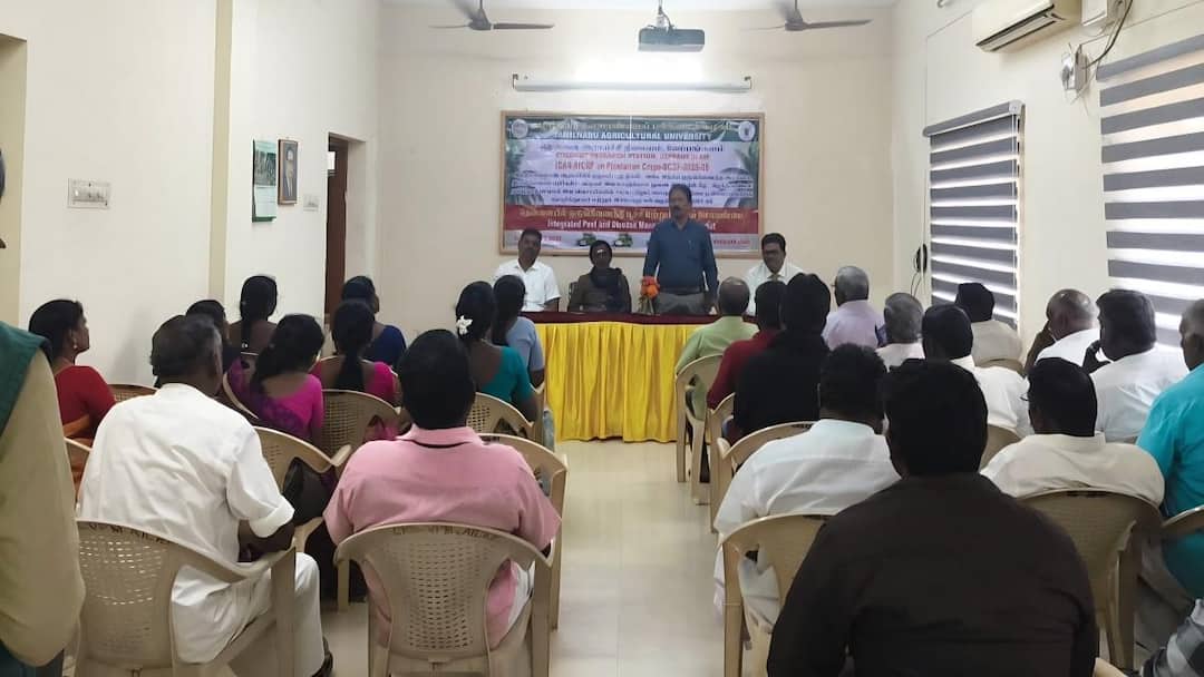 One-day training course for coconut farmers in Veppangulam tnn வேப்பங்குளத்தில் தென்னை விவசாயிகளுக்கான ஒரு நாள் பயிற்சி வகுப்பு