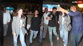 Tamannaah Bhatia Airport Look: देर रात तमन्ना भाटिया एयरपोर्ट पर हुईं स्पॉट, फैंस ने साथ जमकर क्लिक की सेल्फी