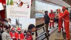 Santas In Gas Masks March Through Delhi Market To Protest Air Pollution