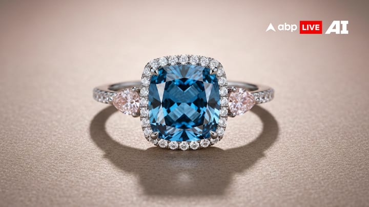 1. The Blush Accent Azure Diamond Ring (Blue): The Azure diamond paired with blush rose gold creates a powerful, intentional contrast that stands out brightly, unlike traditional colorless stones. This unique artistry is crafted effortlessly for daily wear, allowing your jewelry to complement your evolving style and story through genuine emotional significance. (Image Source: ABP LIVE AI)