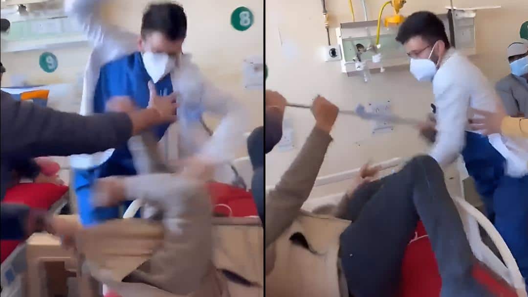 doctor beating patient at igmc hospital shimla trending viral video 'Cancel The Dr License': Viral Video Shows Doctor Allegedly Beating Patient Inside IGMC | WATCH