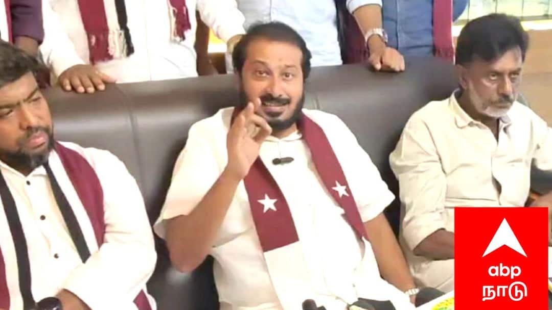 Mayiladuthurai district mjk party president leader thamimun ansari press meet TNN அதிமுகவை அழித்து விஜயை வளரவிடுகிறது பாஜக; 2026-ல் இவர்களுடன் தான் கூட்டணி: தமிமுன் அன்சாரி அதிரடி..!