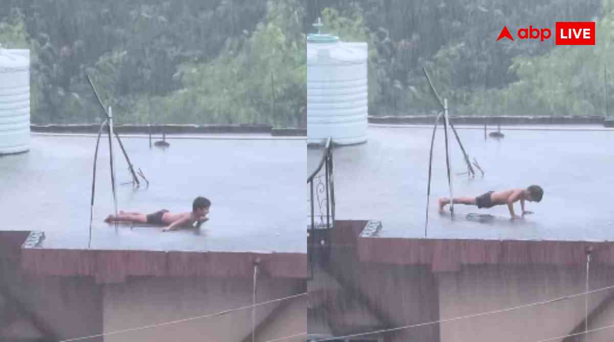 झमाझम बारिश में छत पर खेलता-कूदता नजर आया छोटा-सा बच्चा, वायरल वीडियो देख याद आ जाएगा बचपन