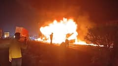 Nine Charred To Death As Bus Catches Fire After Lorry Collision In Chitradurga