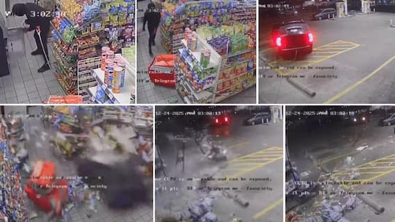 Video: आलिशान एसयूव्हीला रोप बांधून थेट सुपर मार्केटमधील एटीएम उखडून बाहेर खेचलं, रोडने फरफटत नेणार तेवढ्यातच...