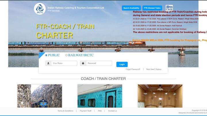 ऑनलाइन आवेदन के लिए आपको ftr.irctc.co.in वेबसाइट पर जाना होगा. वहां यात्रा की तारीख, स्टेशन, कोच की संख्या और कोच की क्लास जैसी पूरी जानकारी भरनी होती है. इसके बाद तय फीस के साथ रिक्वेस्ट सबमिट करनी होती है. पेमेंट के लिए 6 दिन का समय मिलता है.