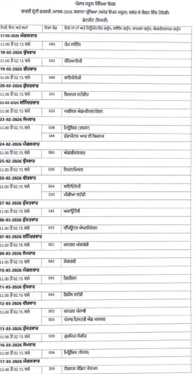 ਪੰਜਾਬ ‘ਚ Board Exam ਦੀ ਡੇਟਸ਼ੀਟ ਜਾਰੀ, ਦੇਖੋ ਪੂਰਾ ਸ਼ਡਿਊਲ