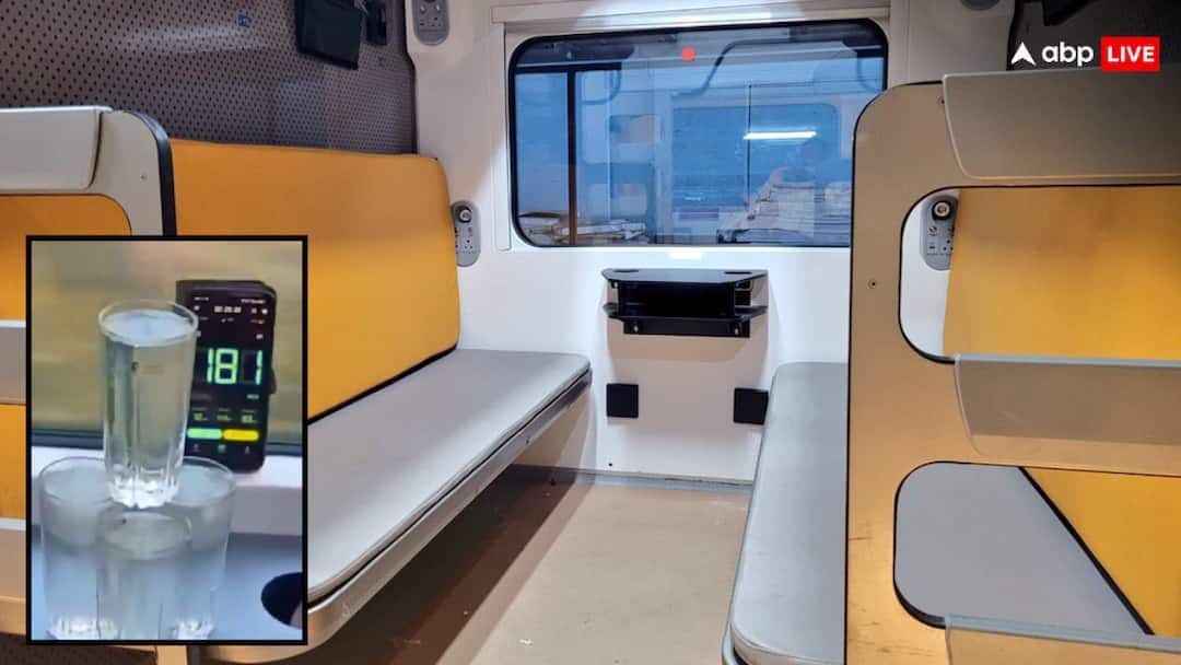 vande bharat sleeper train water test 180kmph ashwini vaishnaw video 180ની સ્પીડ છતાં પાણી ન છલકાયું: વંદે ભારત સ્લીપર ટ્રેનનું સફળ ટ્રાયલ, જુઓ અદભૂત Video