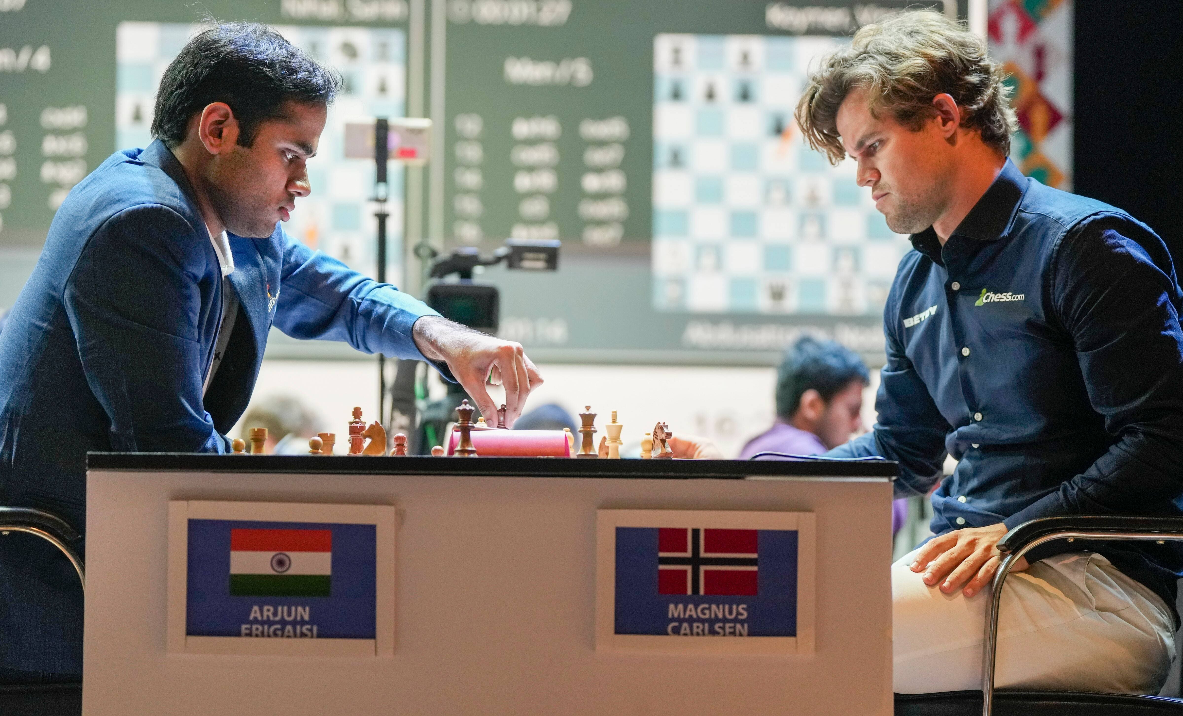 World Blitz Chess: India's Arjun Erigaisi Shocks Magnus Carlsen, Ends Day One as Joint Leader