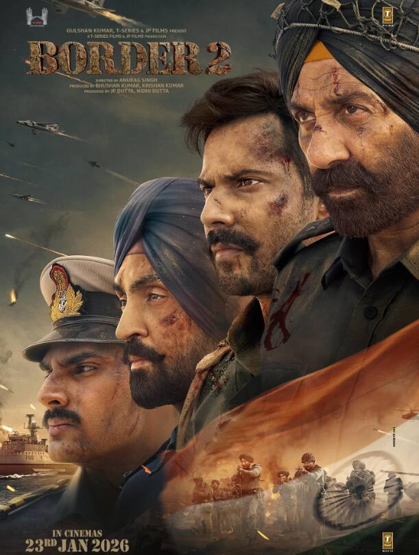 Border 2- The beginning of the year is going to be with a bang. Sunny Deol's Border 2 is going to release in January. Varun Dhawan, Diljit Dosanjh and Ahan Pandey will be seen with Sunny Deol in this film. The chemistry of the four stars will be worth watching. The release date of the film is fixed for 23 January 2026.