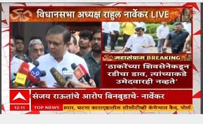 Rahul Narvekar On Election : पराभव दिसू लागल्यानं राऊतांचे बिनबुडाचे आरोप, नार्वेकरांची टीका