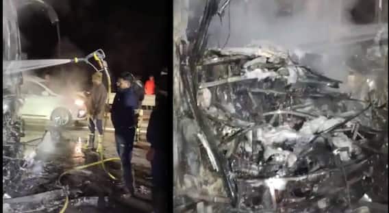 Samruddhi Highway Accident: समृद्धी महामार्गावर पहाटेच्या सुमारास भीषण अपघात; ट्रॅव्हल्स आगीत भस्मसात, एकाचा मृत्यू, तर 31 प्रवासी थोडक्यात बचावले!