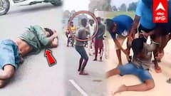 Viluppuram News | தலைக்கேறிய கஞ்சா போதைநடுரோட்டில் இளைஞர் அலப்பறைகை,காலை கட்டிப்போட்ட மக்கள்