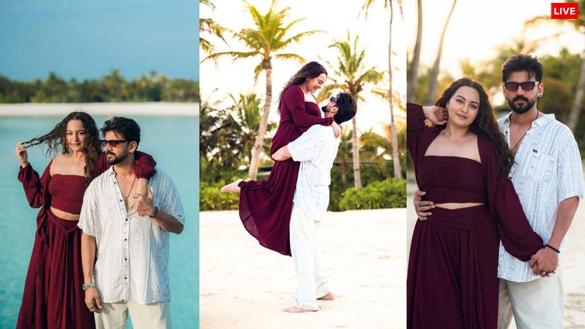 मालदीव्स में नए साल पर रोमांटिक हुए सोनाक्षी-जहीर, बीच पर दिए जमकर पोज, देखिए फोटोज