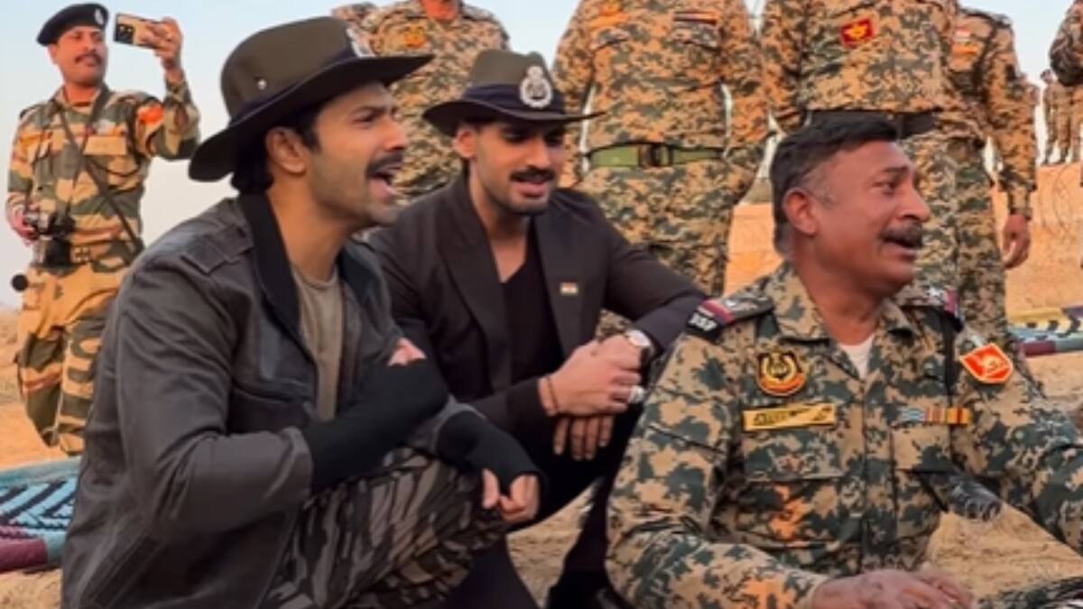 Varun Dhawan, Ahan Shetty, And Sonu Nigam Joins BSF Jawans To Sing 'Ghar Kab Aaoge': WATCH