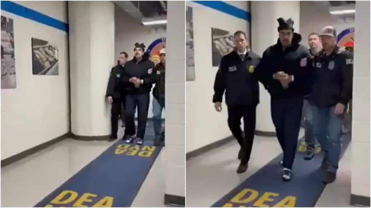 Handcuffed Maduro Perp-Walked At Drug Agency Office In NYC; Wishes 'Happy New Year': WATCH