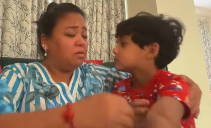 भारती ने बेटे से कहा कि अगर आप पापा को कहोगे तो वो भी रोने लगेंगे. हम अच्छे नहीं मिले क्या. आपको अच्छा लगता है जब मम्मी रोती है.भारती ने बताया बेटे की बात सुन उनकी बहुत बुरी हालत हो गई थी.